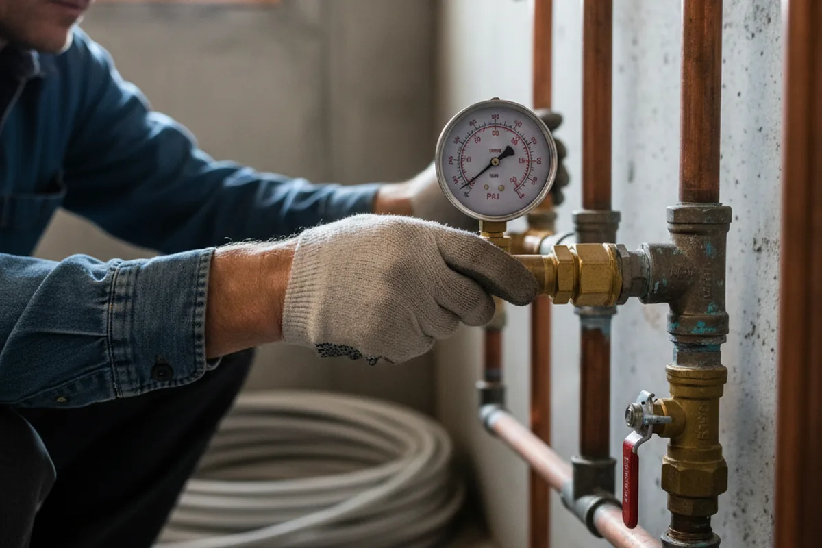 Pressure testing a repaired line during Water Line Repair in Ormond Beach